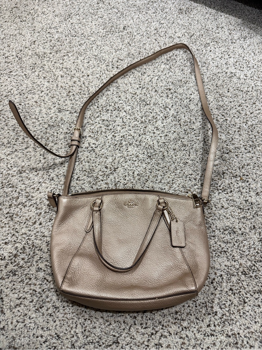 Coach Metallic Pebbled Leather Crossbody Bag